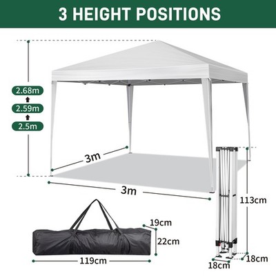 10'x10' EZ Pop Up Gazebo Canopy Outdoor Dressed Leg Wedding Party Tent White