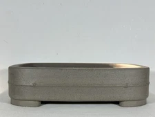 Preowned Japanese Tokoname Unglazed Rectangular Bonsai Pot Seizan- 12.75” By 9”