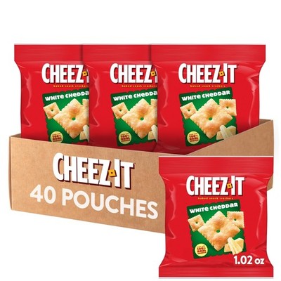 Cheez-It Cheese Crackers, Baked Snack Lunch 40 count, White Cheddar