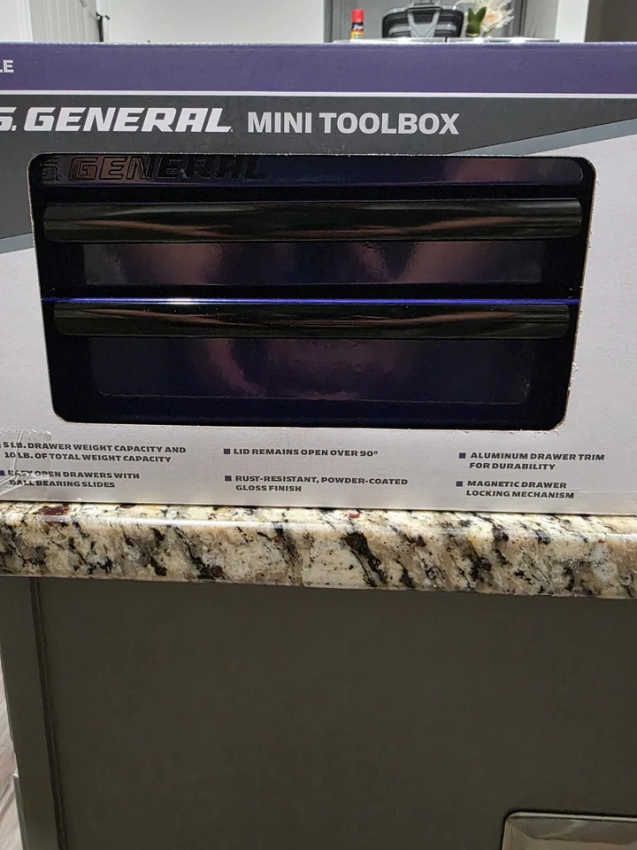 U.S. General Purple Mini Toolbox 2 Drawers Office Home Work NEW Harbor Freight - Image 2 of 2