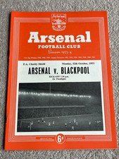 1953 Charity Shield programme, Arsenal v Blackpool at Highbury Stadium