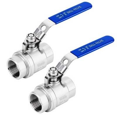 2 PCS 3/4 Inch NPT Female Stainless Steel 304 Full Port Locking Ball Valve