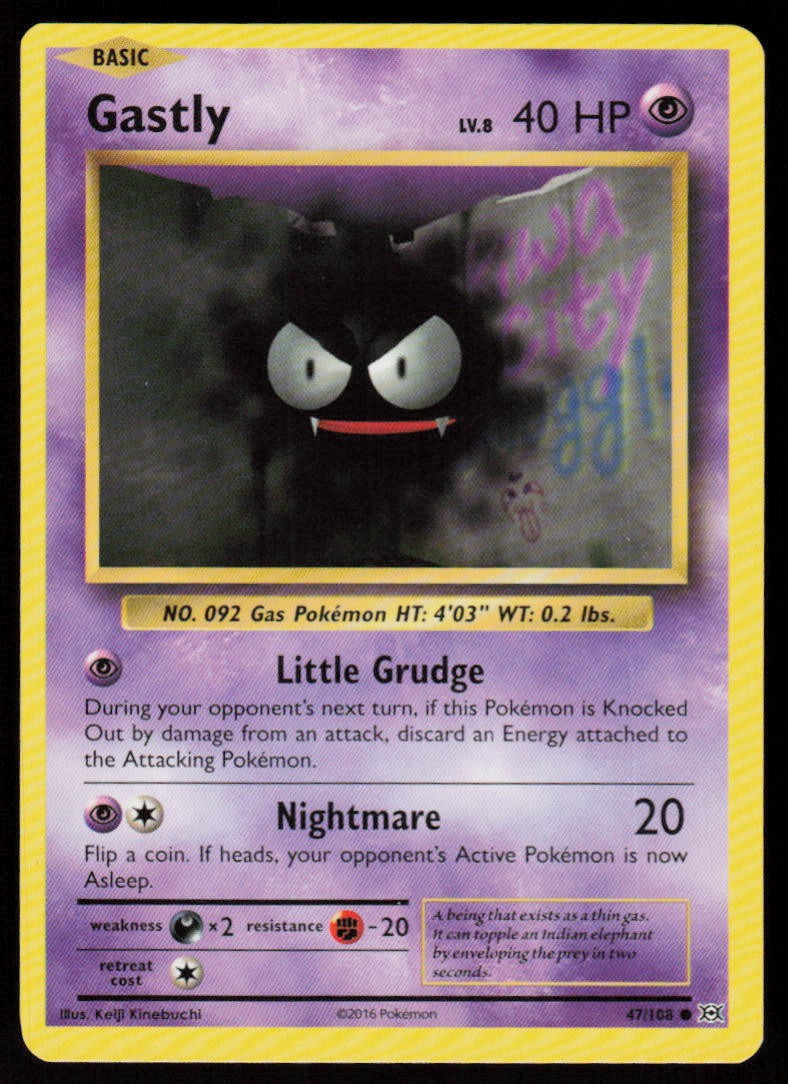 Gastly 47/108 Common Evolutions Pokemon Lightly Played