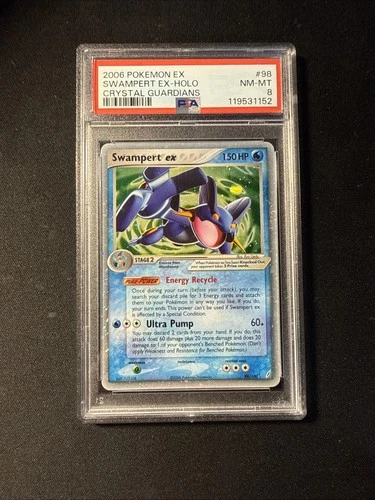 2006 Pokemon Crystal Guardians Swampert EX 98/100 Psa8