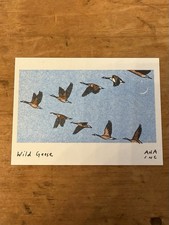 CUSTOM LISTING Ana Inciardi Mini Print Wild Geese & Jack O Lantern