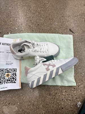 Off White Women s Vulc lace up low top Sneaker White/Grey/Pink Size 37 ZLOOK!