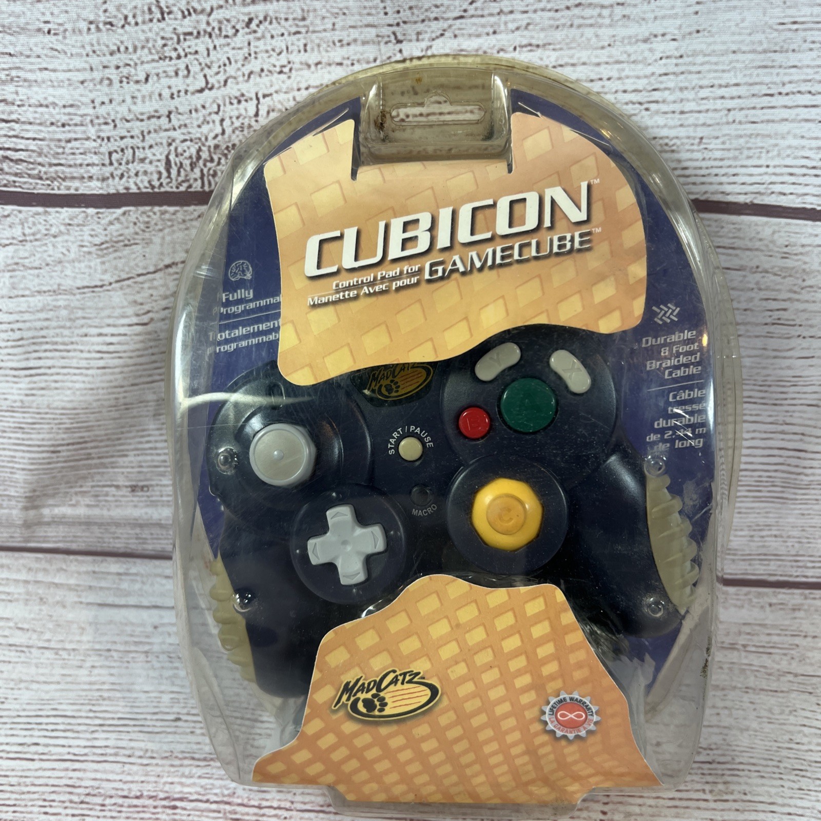 Mad Catz Nintendo GameCube Cubicon MACRO Controller Blue Black Madcatz NEW