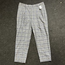 Nordstrom Pants Women's 18, Tapered Stretch Workwear Dress Slacks Gray Plaid