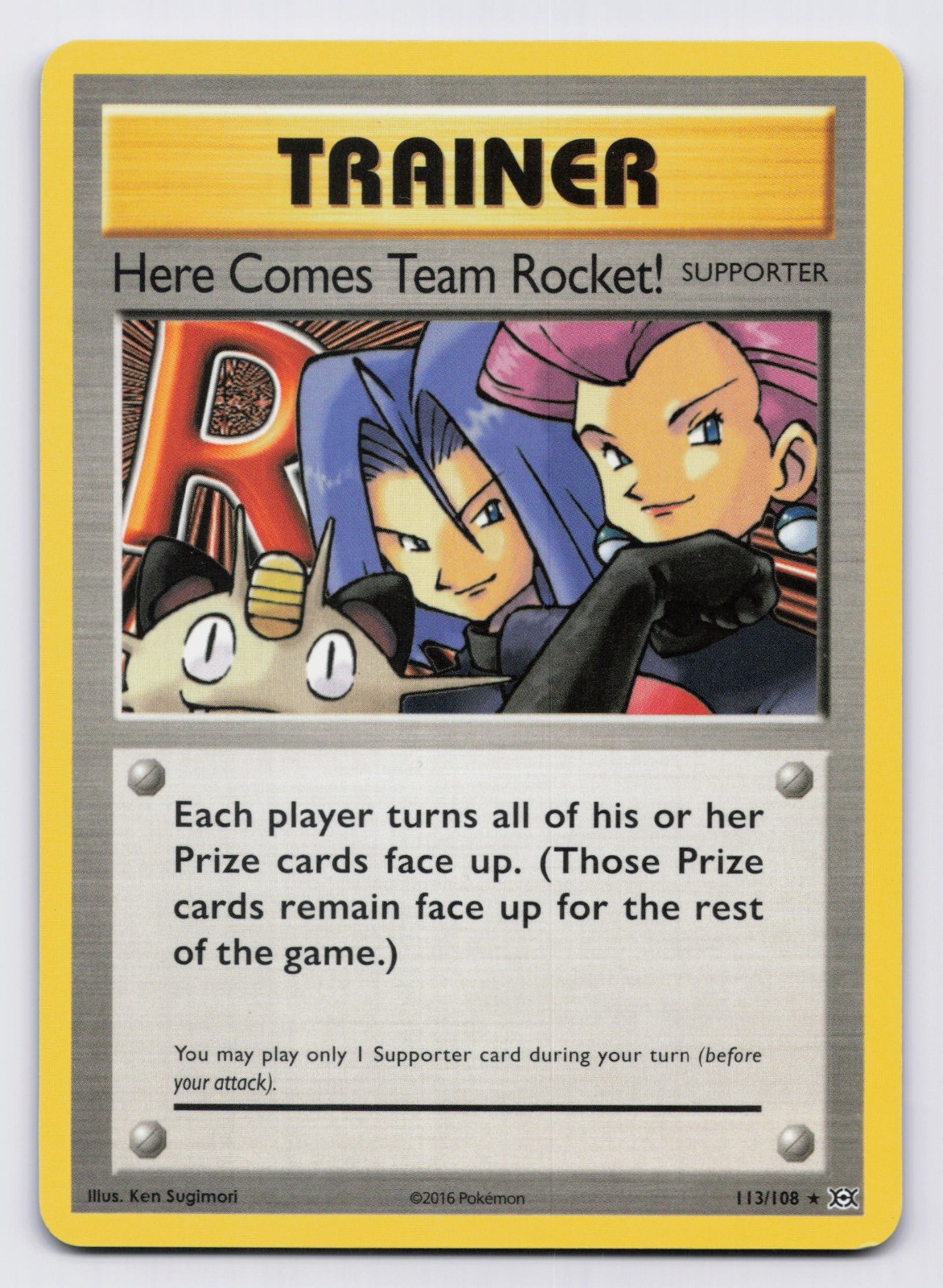 Here Comes Team Rocket! Normal Secret Rare XY - Evolutions 113/108 NM