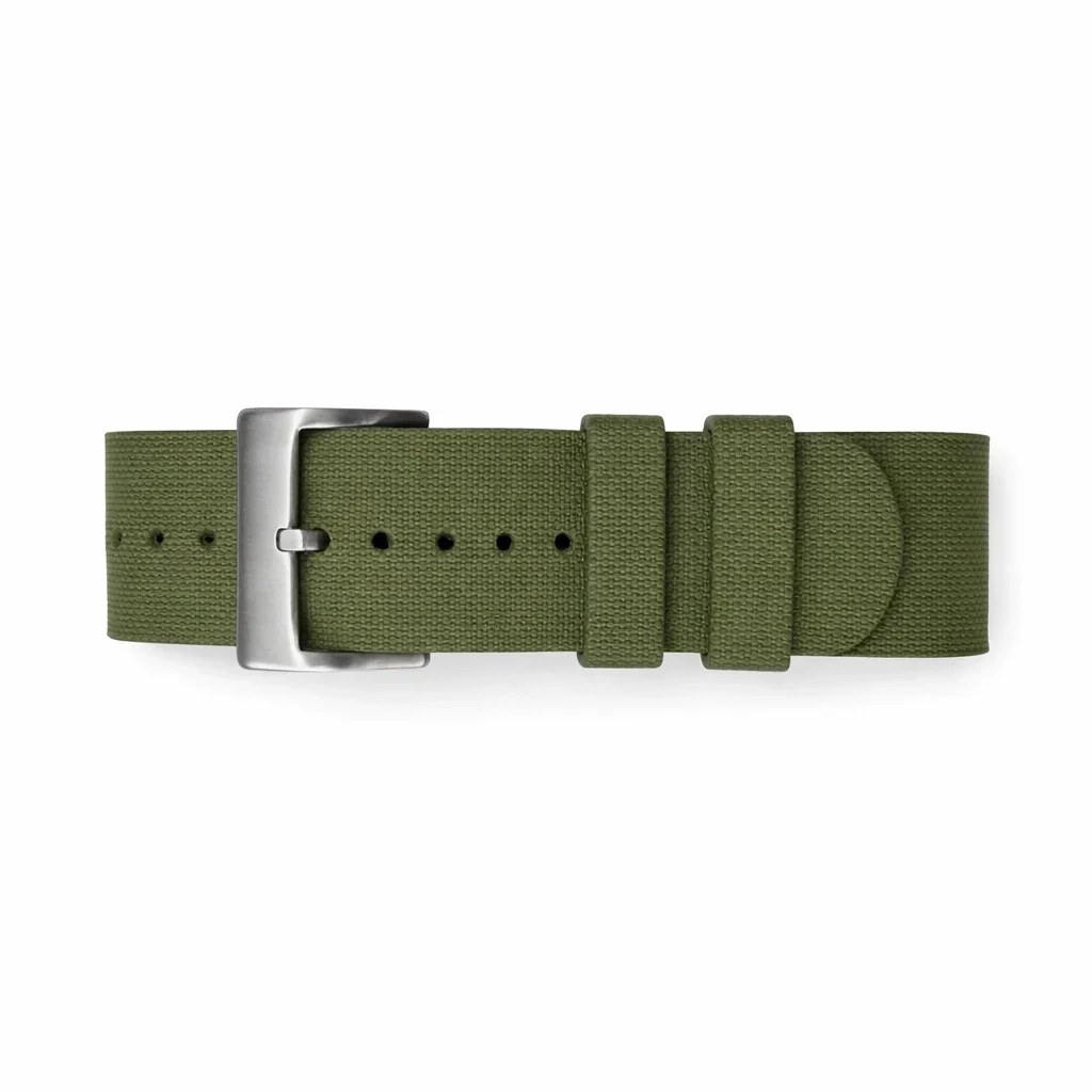 Bracelet montre Nato Vert en caoutchouc FKM Premium de 24,5cm