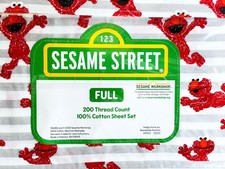 Sesame Street Full Size ALL COTTON Sheet Set Elmo Sheet Set COTTON