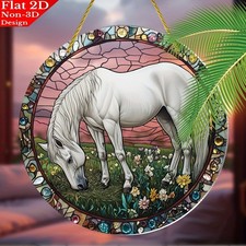 White Horse Stained Glass Suncatcher
