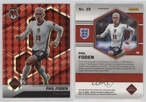 2021-22 Panini Mosaic FIFA Road to World Cup Red Mosaic Prizm Phil Foden #39