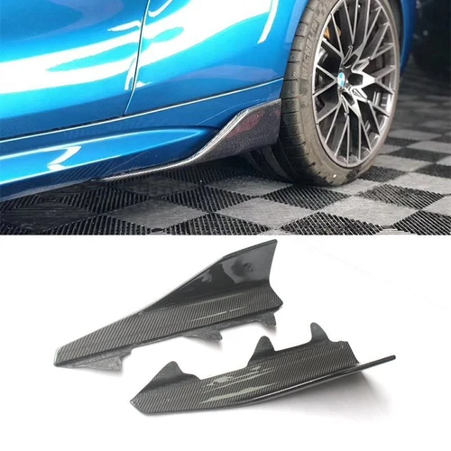 Par de faldones laterales de fibra de carbono labio divisor para BMW Serie 2 F22 M2 F87 M2 15-20 - Imagen 6 de 8