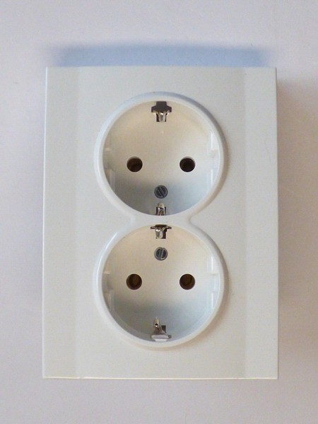 Doppel-Steckdose Doppelsteckdose Steckdose 2-Fach 2 Fach Unterputz Rahmen Weiß 3-image