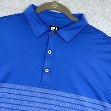 Footjoy Polo Shirt Mens XL Engineered Heather Pinstripe Lisle Performance Golf