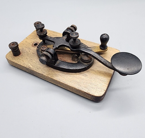 Antique Morse Code Telegraph Key Vintage Wireless Telegraph Signal Sender - Zdjęcie 2 z 12