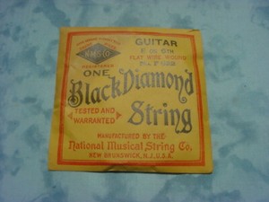 Vintage NOS BLACK DIAMOND Flat Wound E (6th) Guitar String in Original Packaging