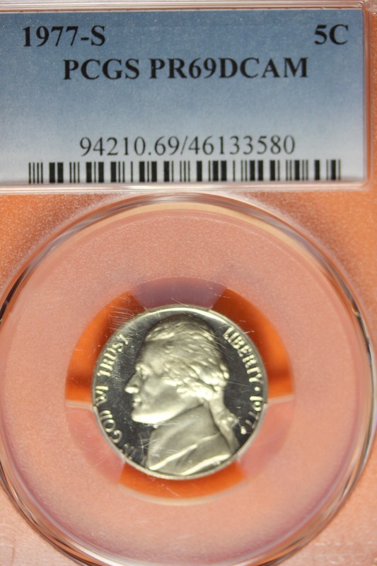 1977-S PCGS PR69DCAM JEFFERSON NICKEL #B42189