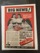 BABY RUTH Candy Bar Vintage Full Page Ad Featuring The “QUINTS”