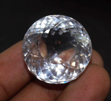 EGL Certified 121.70 Ct Natural Round Cut Cambodian White Zircon Loose Gemstone