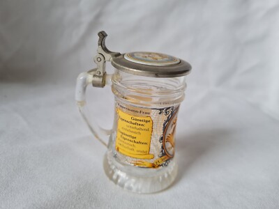 Vintage BMF Original Schnapskrugerl Mini Schnapsglas Stein mit Deckel Wassermann