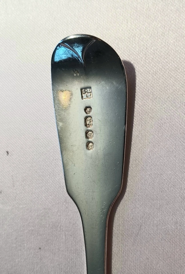 匹配一对维多利亚式伦敦 1842 年纯银凹槽拉子单色 7 1/2 — 第 3/3 张图片