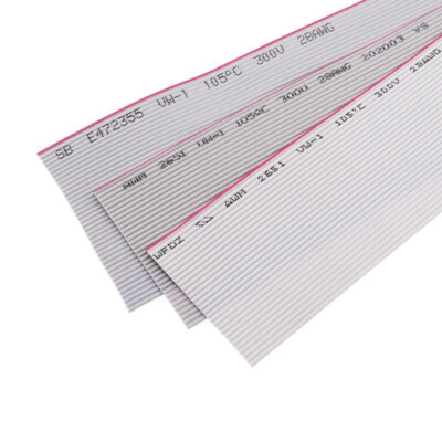 8/10/12-64Pin Gray Flat Ribbon Cable 1.27mm Pitch For 2.54mm FC Connector 1/3/5M