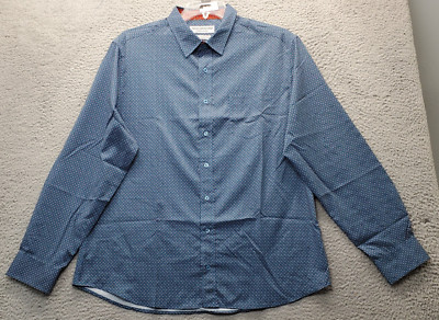 Nick Graham Button Down Shirt Mens XL Multi Flip Cuff Stretchable Modern Fit AOP