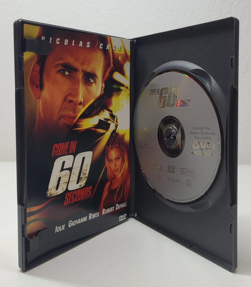 Gone in 60 Seconds (DVD, 2000) Nicholas Cage, Angelina Jolie, Robert Duvall Foto 3 de 4