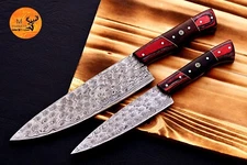 HANDMADE DAMASCUS STEEL CHEF KNIFE SET STEAK KNIFE SET KITCHEN KNIVES SET 2065