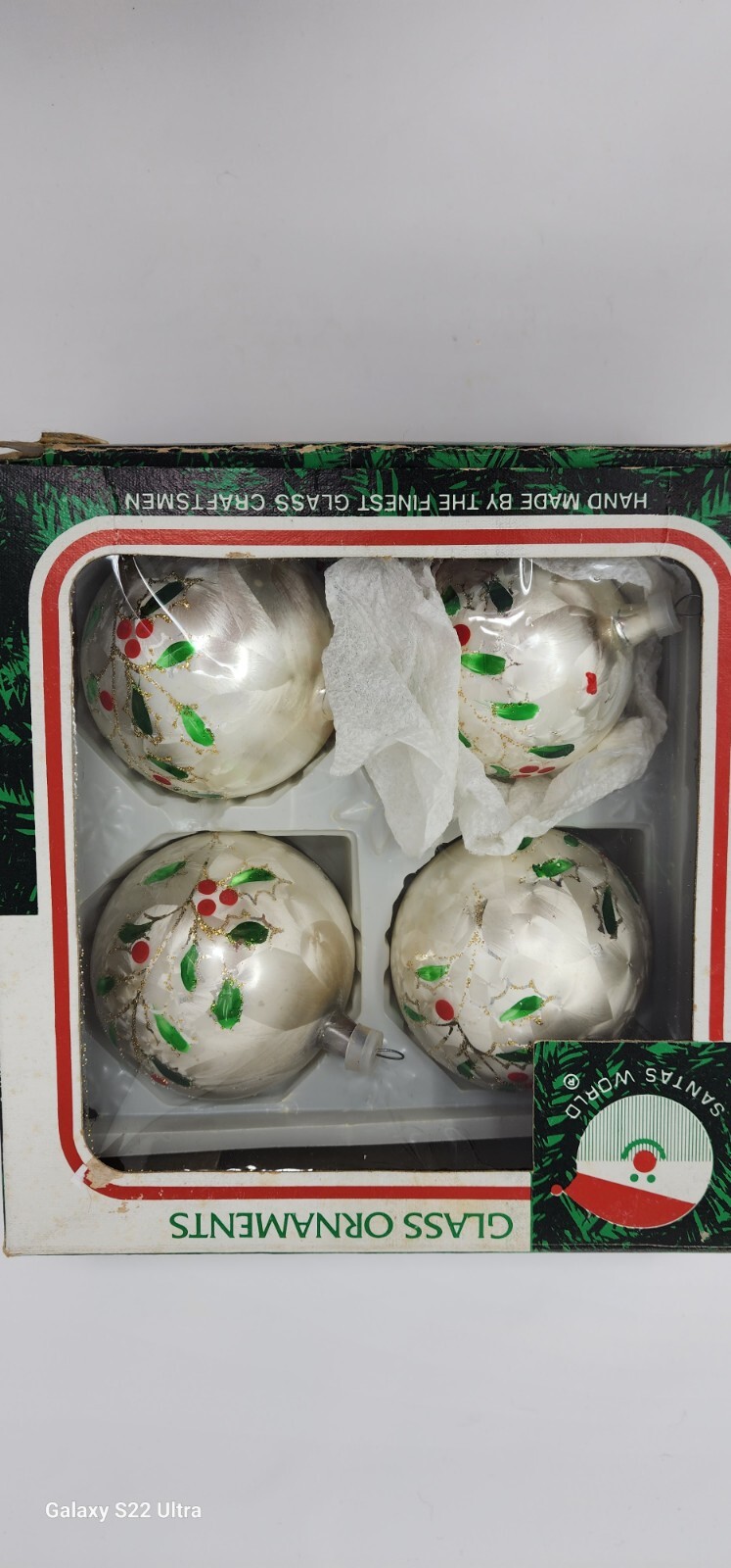 Vintage Glass ball Christmas Ornaments West Germany Kurt Adler in box 3