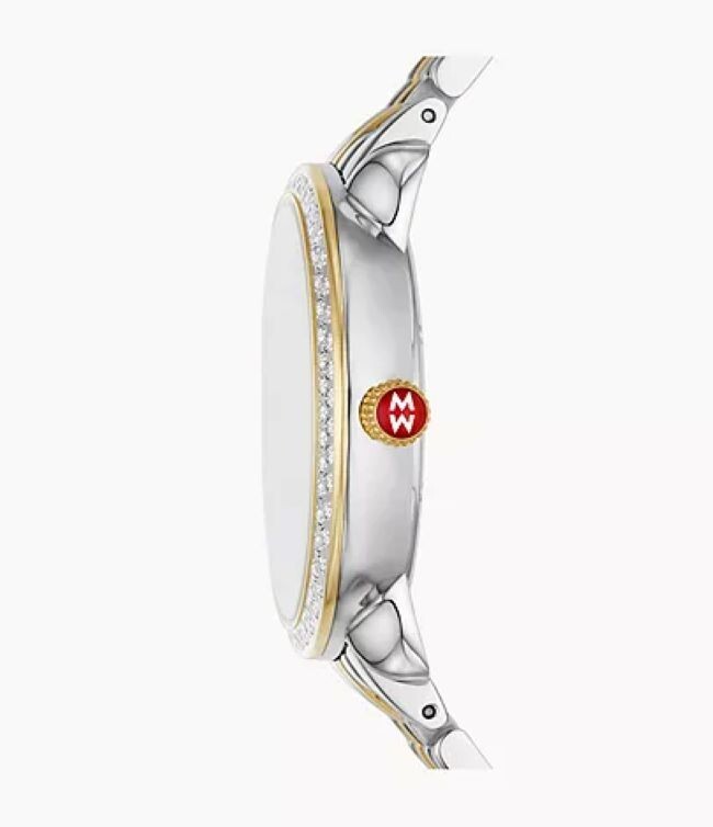 Michele Serein Mid Diamond Dial & Bezel Gold Two-Tone Ladies watch MWW21B000138