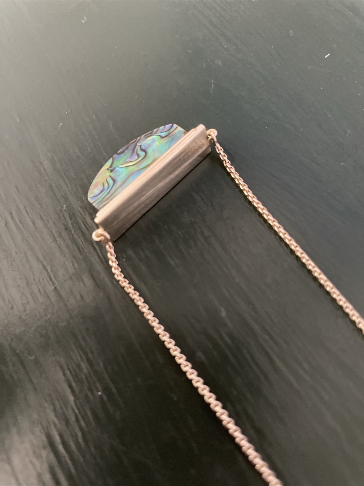 Kendra Scott Abalone Necklace Statement Blue Shel… - image 5