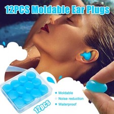 Reusable Silicone Ear Plugs Noise Cancelling Earplugs Protector Sleep Study Soft