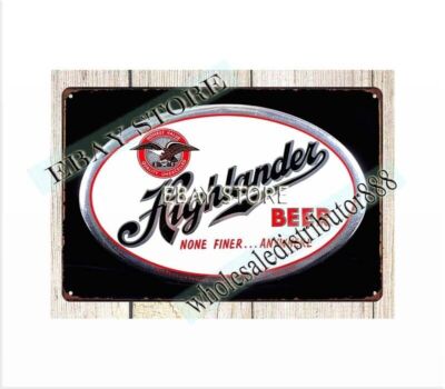 Highlander Beer Missoula Montana metal tin sign plaque nostalgic wall art