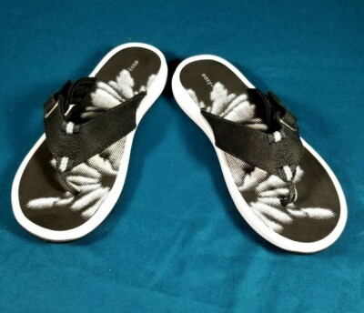Easy Spirit Womens Thong Sandals Drifts Flip Flops Adjustable Straps Black Sz 6 | eBay