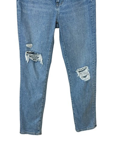 Madewell High Rise Straight Leg Jeans Size 26 Distressed Light Wash Denim Ripped - Picture 4 of 9