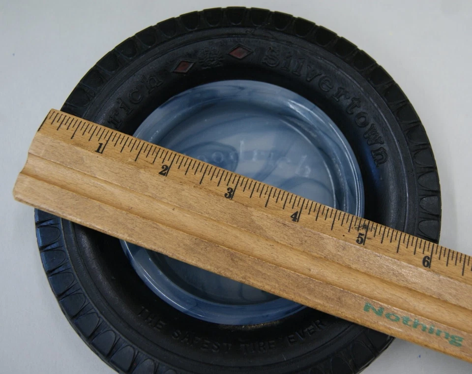 Cenicero publicitario Goodrich 6,5" Silvertown para neumáticos escoria leche remolino vidrio, SH6015 Foto 2 de 3