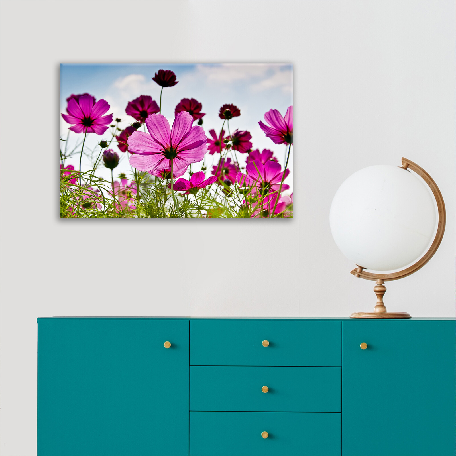 Framed Canvas Floral Modern Wall Art Picture Prints Fuchsia Wild Flower