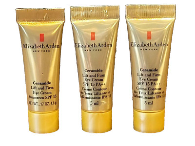 3X Elizabeth Arden ~ Ceramide Lift & Firm eye cream ~ 0.17 oz, 5 ml SPF 15