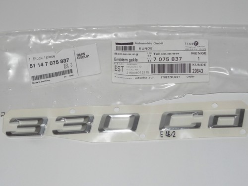 NEU ORIGINAL BMW E46 3ER 330 CD LKW HECKDECKEL 330Cd EMBLEM 51147075837 - Bild 3 von 6