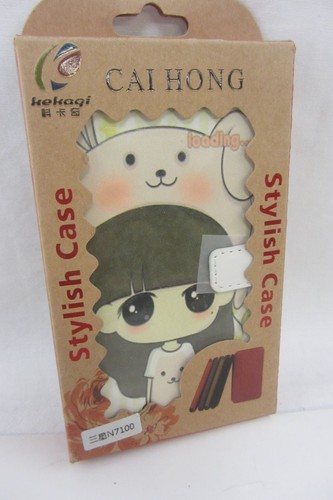 Funda de teléfono Anime Folio para Samsung Note 2/N7100, cuero de color, niña con mascota - Imagen 6 de 8