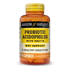 100 CAPSULES ACIDOPHILUS WITH PECTIN Probiotic Lactobacillus 200 Million/Serv