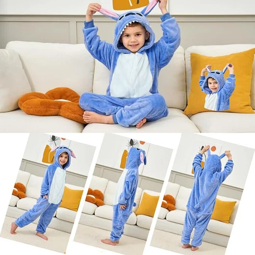 Kids Adults Stitch Cosplay Costume Pyjamas Kigurumi Pajamas + Shoes Book Week - Bild 14 von 44