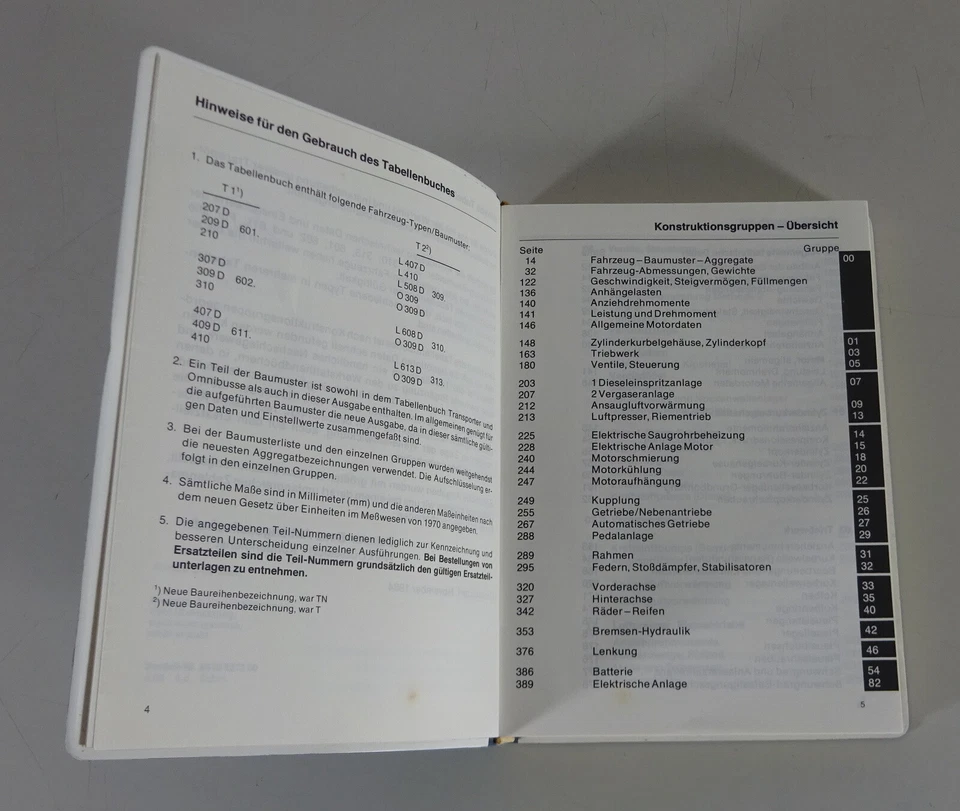 Manuales de Tablas Datos Técnicos Mercedes Benz Transporter T1 T2 Y Bus 11/1984 - Imagen 3 de 4