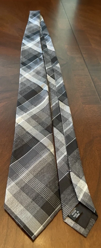 Kenneth Cole Reaction Negro Gris 85% Seda 15% Viscosa Hecho en China Foto 3 de 4