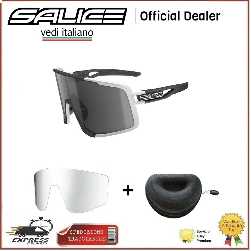 Occhiali Bicicletta Salice 022 Mtb Strada Bianco Nero Antiriflesso - Immagine 3 di 3