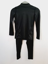 Anngoti NEW Kids Black 2 Piece Stretch Athletic Pants And Shirt XS