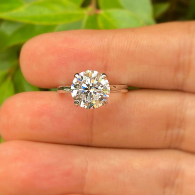 Rundschliff Diamant Damen Ringe Lab Grown IGI 2,00 Kt 18 Karat Weißgold E F VS